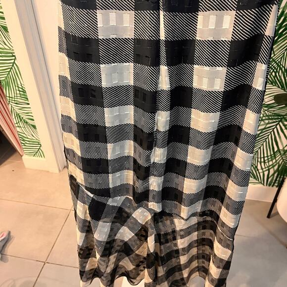 Sam Edelman Black Plaid Halter Midi Dress size 6 - Picture 7 of 11